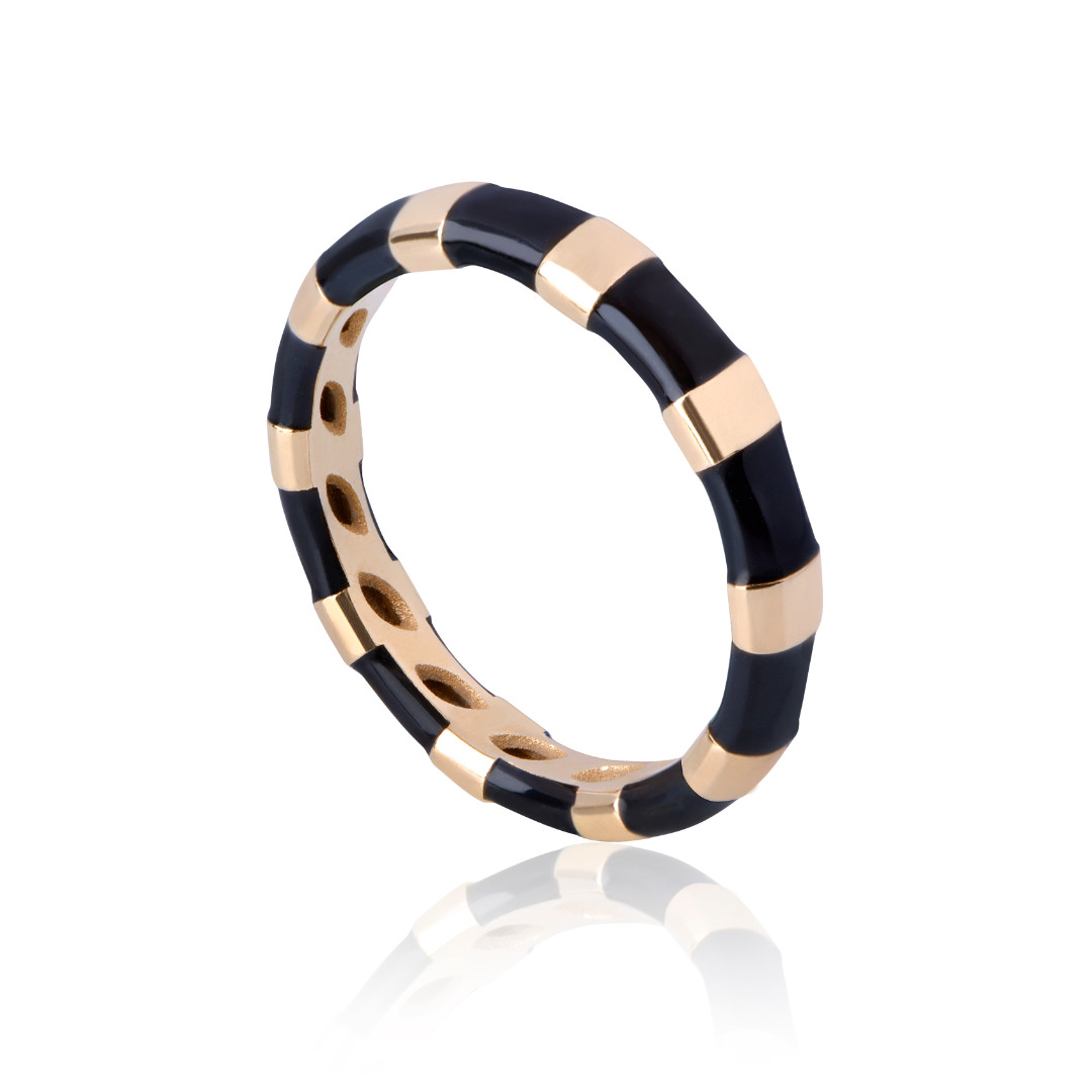 Anel Esmaltado Preto