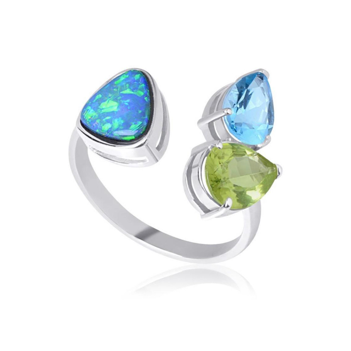 Anel de Opala e Pedras Brasileiras