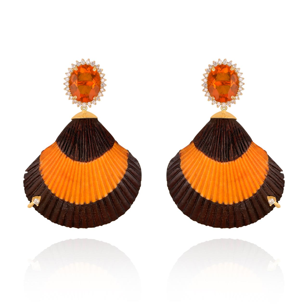 Brinco Concha Laranja