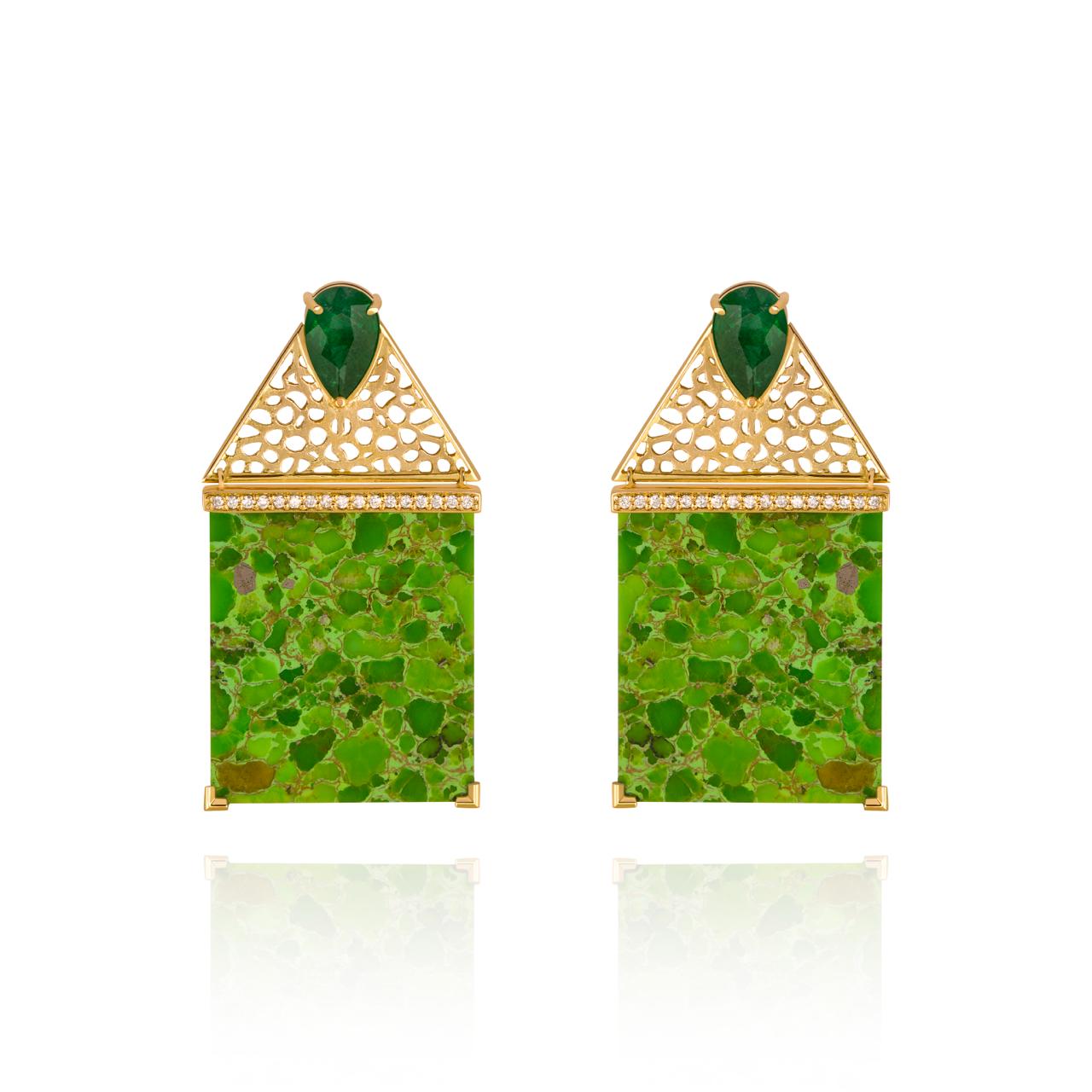 Brinco de Turquesa Verde