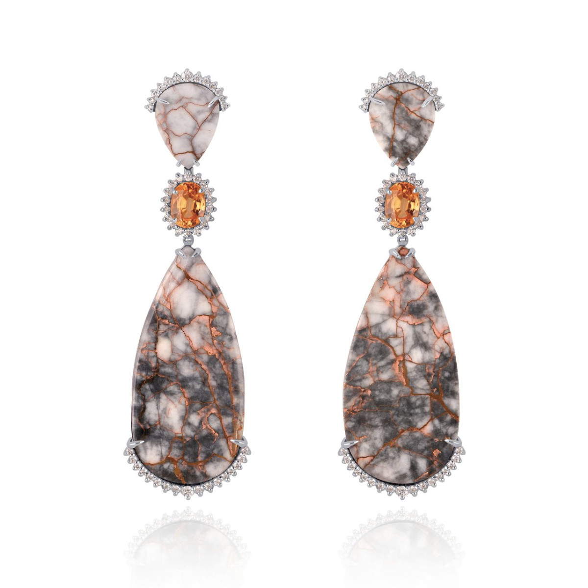 Brinco de quartzo e mandarim