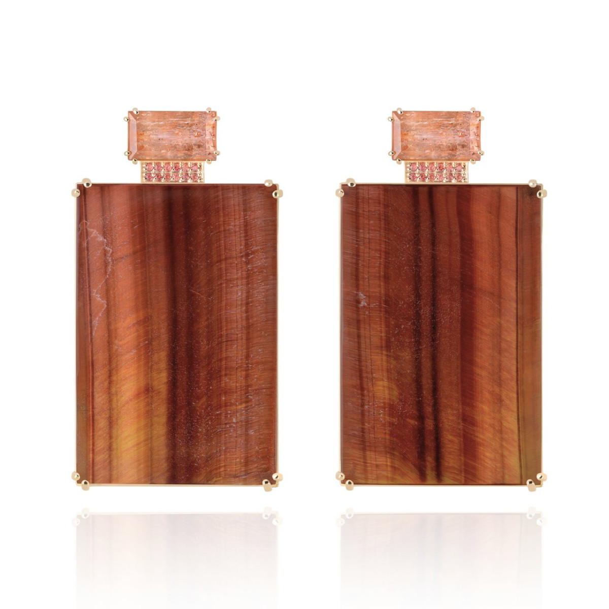 Brinco de quartzo e topázio imperial