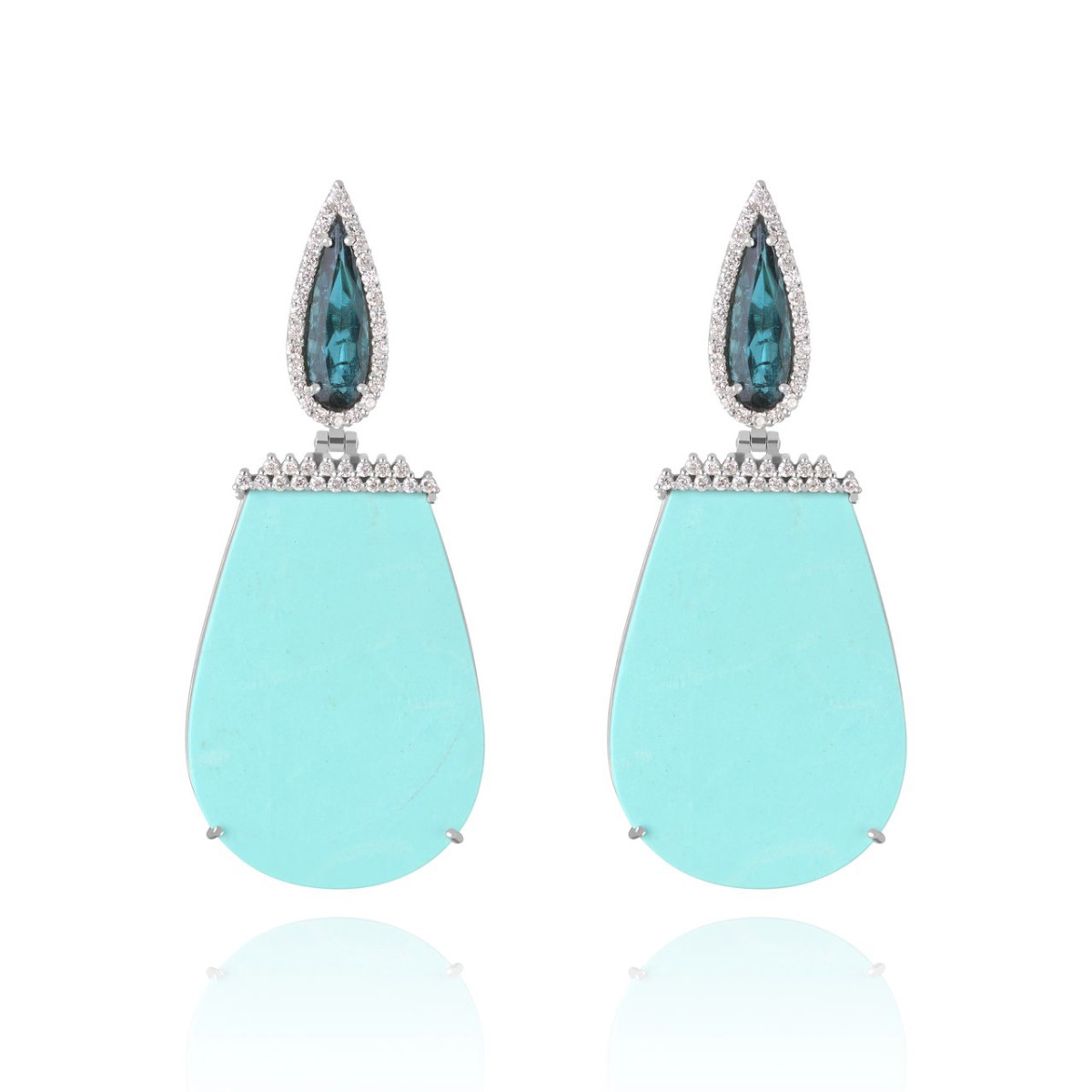 Brinco de turquesa e idicolita